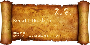 Korell Helén névjegykártya
